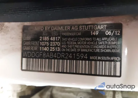 2013 Mercedes-Benz C 300 Sport 4Matic from USA, damaged, VIN WDDGF8AB4DR241594